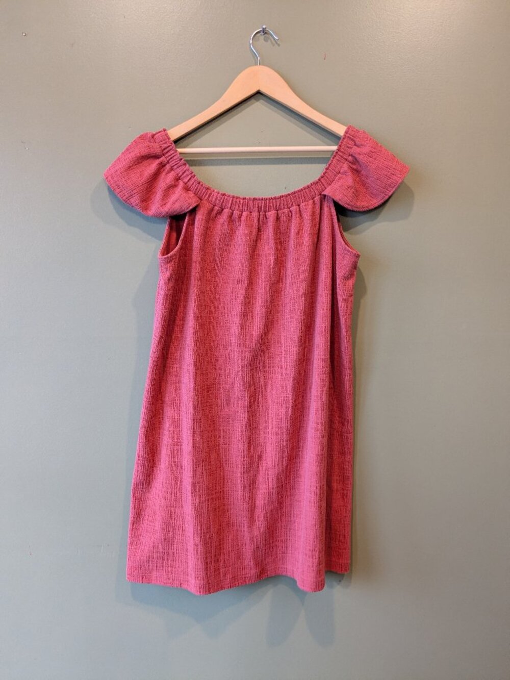 Madewell Eloise Orange Off Shoulder Mini Dress Large Ruffle Peasant Cottage Boho